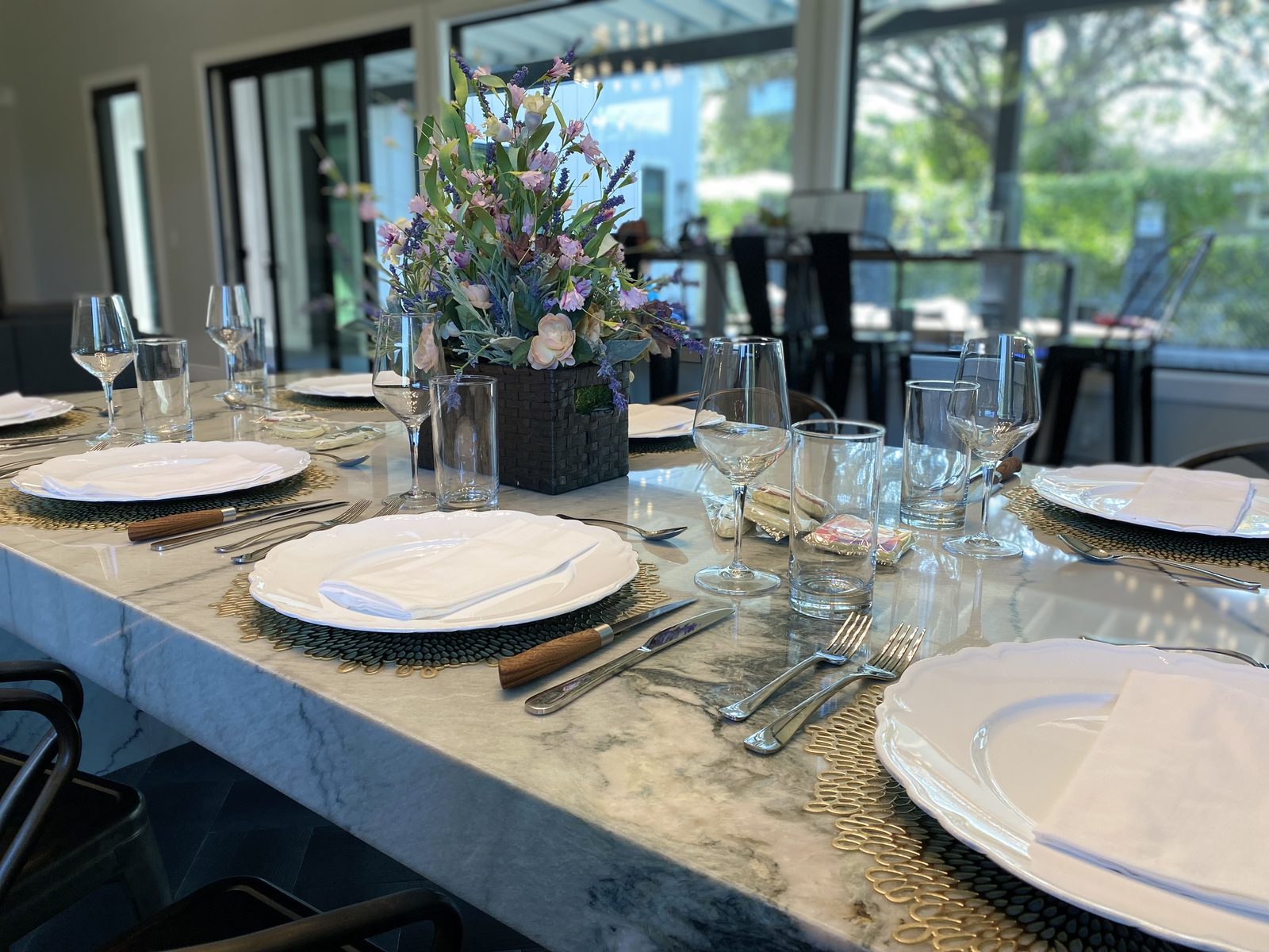 Dining table set for fine dining